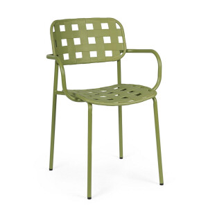 Set 4 scaune gradina otel verde Clover 52x54x80 cm