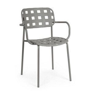 Set 4 scaune gradina otel gri Clover 52x54x80 cm