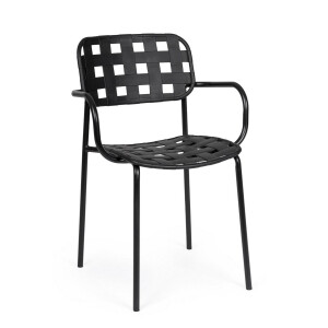 Set 4 scaune gradina otel negru Clover 52x54x80 cm