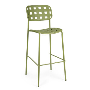 Set 4 scaune bar otel verde Clover 52x45x109 cm