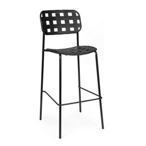 Set 4 scaune bar otel negru Clover 52x45x109 cm