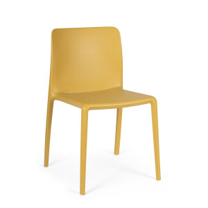 Set 4 scaune polipropilena ocru Chloris 50.5x42x82 cm
