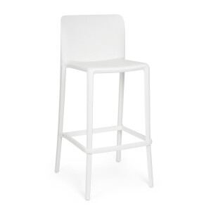 Set 4 scaune bar polipropilena alba Chloris 48x44x102 cm