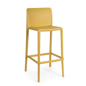 Set 4 scaune bar polipropilena ocru Chloris 48x44x102 cm