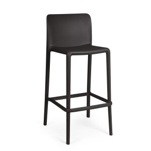 Set 4 scaune bar polipropilena neagra Chloris 48x44x102 cm