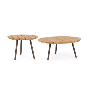 Set 2 masute otel lemn maro Talaia 50x35 cm, 70x30 cm