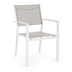 Set 6 scaune gradina alb taupe Hilde 57x60x88 cm