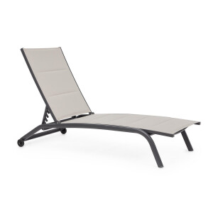 Set 4 sezlonguri taupe gri antracit Cleopas 61x192x96 cm