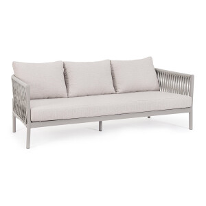 Canapea aluminiu textil gri taupe Florencia 220x85x86 cm