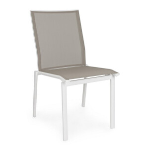 Set 16 scaune gradina aluminiu alb textilen taupe Cruise 50x61x88.5 cm