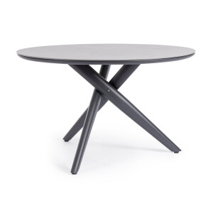 Masa rotunda aluminiu piatra gri Julian 120x74 cm