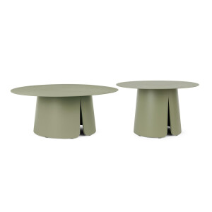 Set 2 masute aluminiu verde Bryan 70x42 cm, 90x36 cm