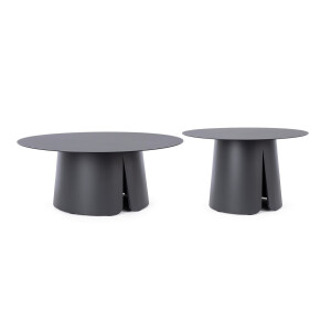 Set 2 masute aluminiu gri antracit Bryan 70x42 cm, 90x36 cm