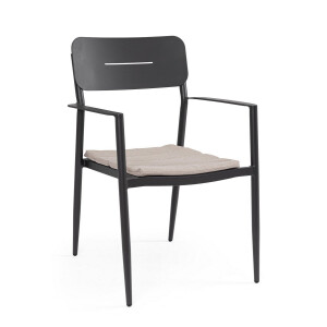Set 4 scaune gri antracit bej Nebula 55.5x58x85.5 cm
