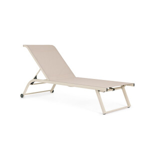 Set 2 sezlonguri gradina aluminiu textilena bej Taylor 70x182x91.5h