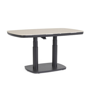 Masa cu inaltime reglabila aluminiu gri charcoal piatra bej Talete 135x83x51/72h