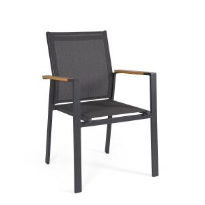 Set 4 scaune gradina aluminiu gri antracit Heta 56.5x57x87 cm