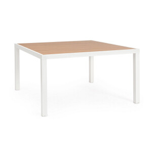 Masa aluminiu alb maro Hilija 136x136x75 cm