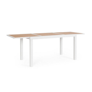 Masa extensibila aluminiu alb maro Hilija 140/210x77x75 cm