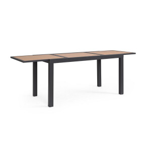 Masa extensibila aluminiu gri antracit maro Hilija 140/210x77x75 cm