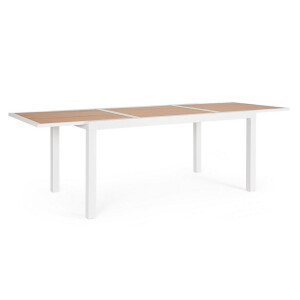 Masa extensibila aluminiu alb maro Hilija 160/240x90x75 cm
