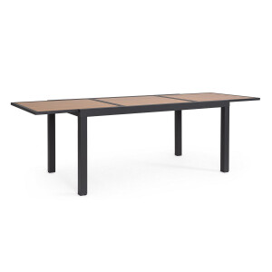 Masa extensibila aluminiu gri antracit maro Hilija 160/240x90x75 cm