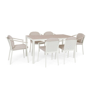 Set mobilier gradina, terasa masa, 6 scaune Ulises 6 x  55.5x55.5x82h, 160x90x76h