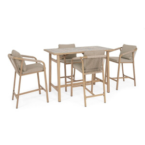 Set mobilier bar masa, 4 scaune Kalimera 55x66x107h , 140x73x100h