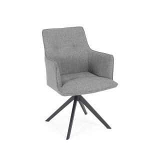 Set 2 fotolii rotative aluminiu gri charcoal textil gri Skagen 61x62x90h