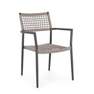 Set 4 scaune gri antracit bej Caleta 56x60x86 cm