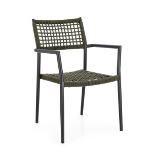 Set 4 scaune gri antracit verde Caleta 56x60x86 cm