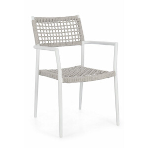 Set 4 scaune alb gri Caleta 56x60x86 cm