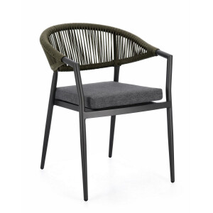 Set 4 scaune gri antracit verde Millor 57x61x78 cm