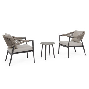 Set mobilier gradina, terasa gri taupe Millor 69x75x77h,  ø45x45h