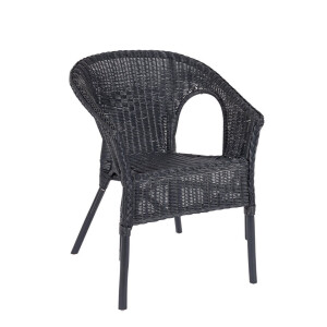 Set 4 fotolii ratan negru Aliss 58x61x74 cm