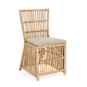 Scaun ratan natur perna bej Elvas 58x59x92 cm