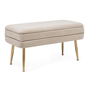 Banca tapiterie velur bej Pavlina 79.5x37.5x42 cm