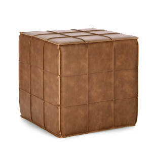 Taburet piele ecologica maro Larisa 43x43x43 cm
