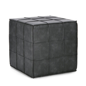 Taburet piele ecologica gri Larisa 43x43x43 cm