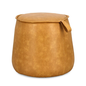 Taburet mdf piele ecologica galben mustar Rudina 52x44 cm