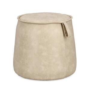Taburet mdf piele ecologica ivoire Rudina 52x44 cm