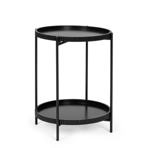 Masuta mdf otel negru Herdys Ø42x52h