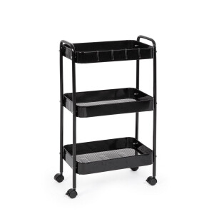Carucior servire otel negru Leiky 41x29.5x77 cm