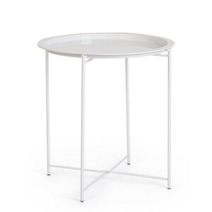 Masuta cafea otel alb Hilmar Ø47x51h