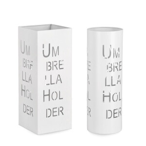 Set 2 suporturi umbrele otel alb Eymar 20x20x52h; ø18x52h