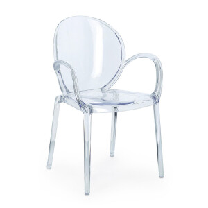 Set 4 scaune policarbonat transparent Camilla 58x52x87 cm