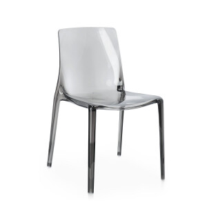 Set 4 scaune policarbonat transparent gri Adele 50x54x82 cm