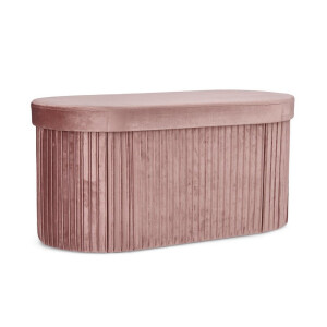 Bancuta catifea roz Jocelyn 76x38x38 cm