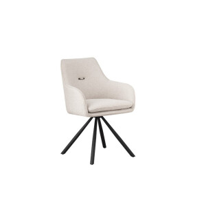 Set 2 scaune rotative textil nisipiu otel negru Falak 57x63.7x85.5h