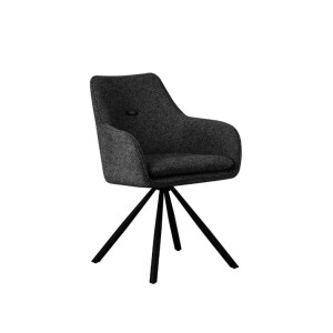 Set 2 scaune rotative textil gri charcoal otel negru Falak 57x63.7x85.5h